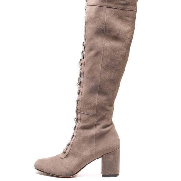 Franco Sarto | Shoes | Franco Sarto Panya Gray Suede Lace Up  Franco Sarto Over-the-Knee Boots - Size 8.5, Grey-Brown Suede